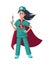 Superhero nurse. The value of nursing in medicine concept illustration