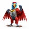 Superhero Parrot: Photorealistic Cartoon Bird In Armor