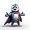 Superhero Penguin: Cute Cartoon Character In A Stylish Costume