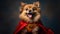 Superhero Pomeranian A Stylish Canine Defender - Generative AI