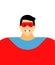 Superhero portrait isolated. Super guy in mask