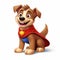 Superhero Puppy: A Cartoon Character In A Red Cape