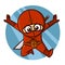 Superhero Red Ninja jumping Sticker