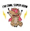 Superhero super cute raccoon in mask