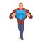 Superhero tearing his shirt icon, cartoon style