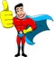 Superhero Thumb Up Isolated