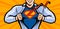 Superhero. Vector illustration in style comic pop art