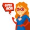 Superhero Woman Supermom Cartoon character Vector illustration