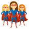 Superhero Woman Supermom Set Cartoon character Vector