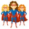 Superhero Woman Supermom Set Cartoon character Vector