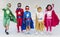 Superheroes Cheerful Kids Expressing Positivity Concept