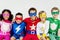 Superheroes Kids Friends Playing Togetherness Concept