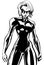 Superheroine Battle Mode No Cape Line Art