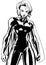 Superheroine Battle Mode No Mask Line Art