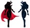 Superheroine Flying Silhouette