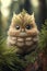 Superimposed portrait of a cute pine creature