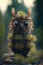 Superimposed portrait of a cute pine creature