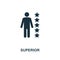 Superior icon. Monochrome style design from business ethics icon collection. UI and UX. Pixel perfect superior icon. For