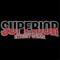 SUPERIOR lettering isolated on a black background. Perfect for Icons, Logos, Symbols, Signs, clothing designs, posters, Stickers,