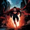 Superman: A Dark Indigo And Dark Crimson Artwork By Bryan Morrison