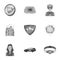 Superman, explosion, fire, and other web icon in monochrome style.Pistol, weapons, innovations, icons in set collection.
