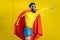 Superman portrait on the yellow background