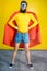 Superman portrait on the yellow background