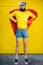 Superman portrait on the yellow background