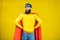 Superman portrait on the yellow background