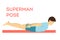 Superman yoga pose. Fitness exercise for training