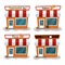 Supermarket, bakery, pizzeria, cafe vector illustration.