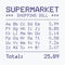 Supermarket bill font, alphabet and numbers