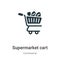 Supermarket cart vector icon on white background. Flat vector supermarket cart icon symbol sign from modern commerce collection