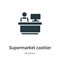 Supermarket cashier vector icon on white background. Flat vector supermarket cashier icon symbol sign from modern business