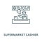Supermarket cashier vector line icon, linear concept, outline sign, symbol