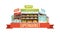 Supermarket Display Stand Retro Composition Poster