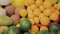 At the Supermarket: Gliding Shot of the Fresh Produce Section of the Store. Exotic Fruits and Organic Vegetables on Sale