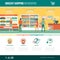 Supermarket and grocery shopping infographic