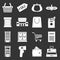 Supermarket icons set grey vector