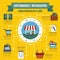 Supermarket infographic concept, flat style