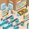 Supermarket Isometric Design Concept