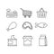 Supermarket line thin icon collection design