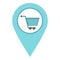 Supermarket location icon isolated