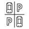 Supermarket parking icon, outline style