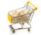 Supermarket pushcart with pile of white sugar