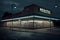 Supermarket shop at night. AI Generated