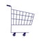 Supermarket shopping cart commerce isolated design