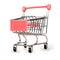 supermarket shopping cart isolated close-up, macro, shopping and purchasing power concept, consumer