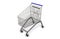 supermarket shopping cart on white background