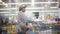 Supermarket shopping trolley motion. 1920x1080